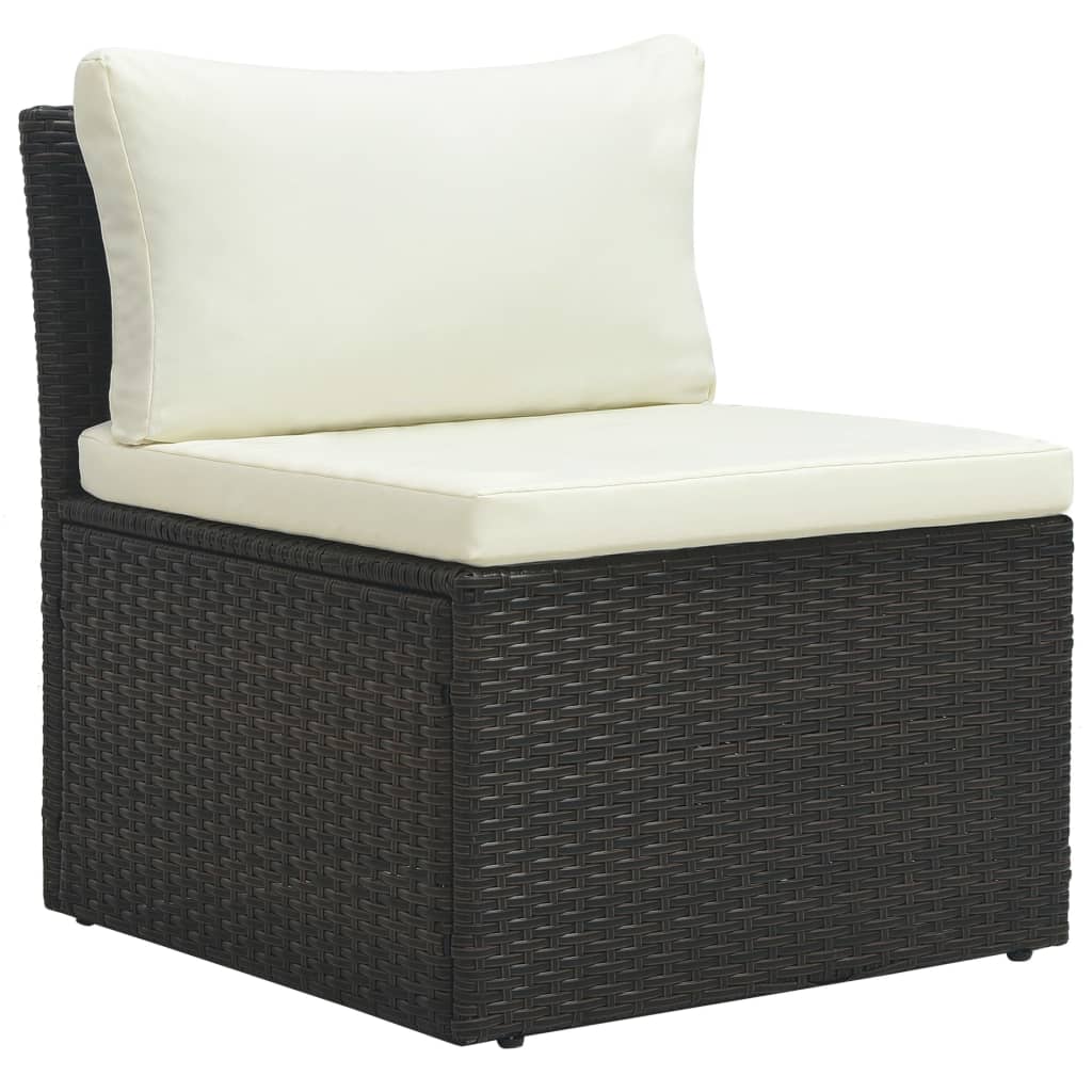 4-delige Loungeset met kussens poly rattan