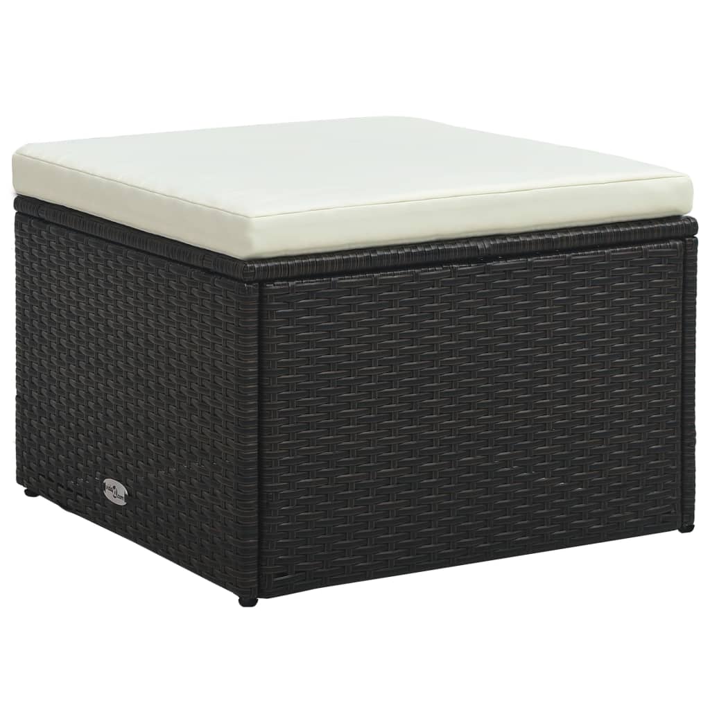 4-delige Loungeset met kussens poly rattan