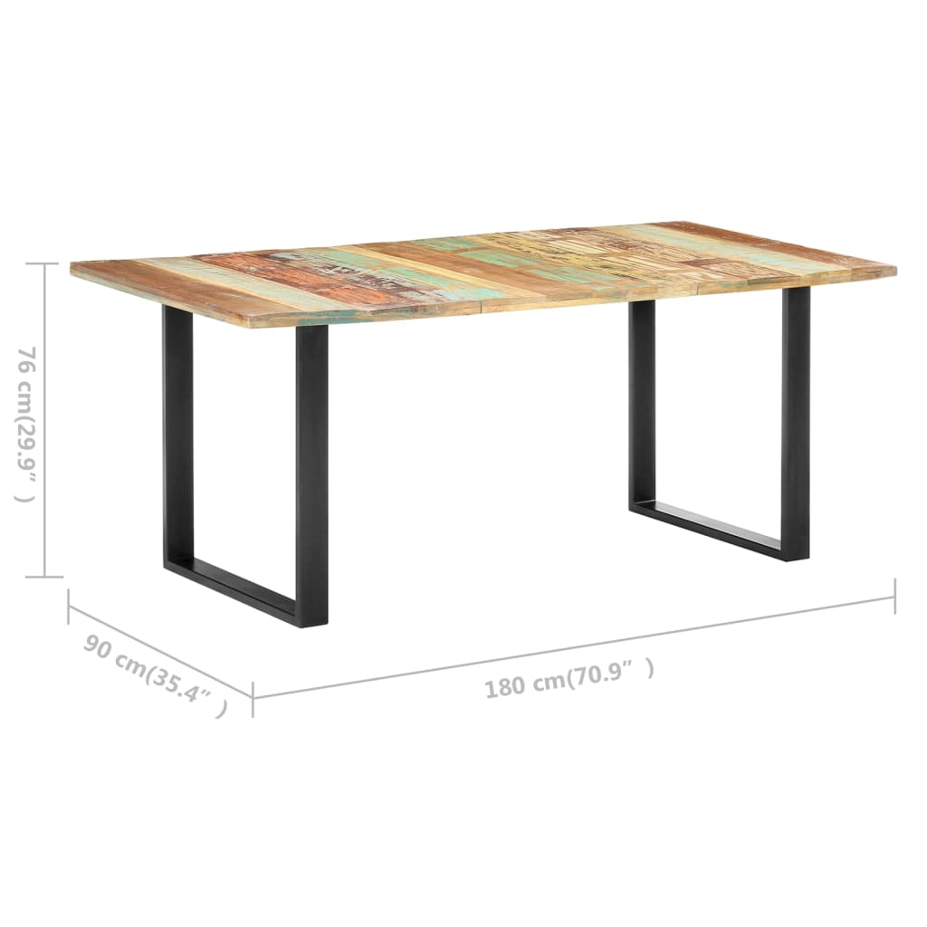 Table à manger 180x90x76 cm bois massif recyclé