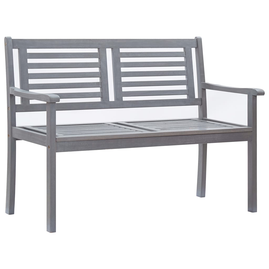 Banc de jardin 3 places 150 cm bois d'eucalyptus massif gris