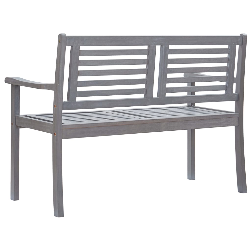 Banc de jardin 3 places 150 cm bois d'eucalyptus massif gris