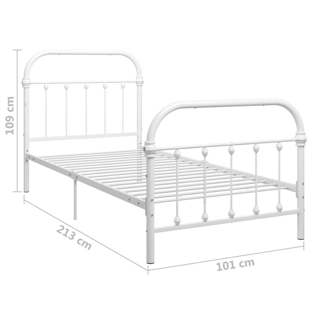 Bedframe metaal zwart 120x200 cm