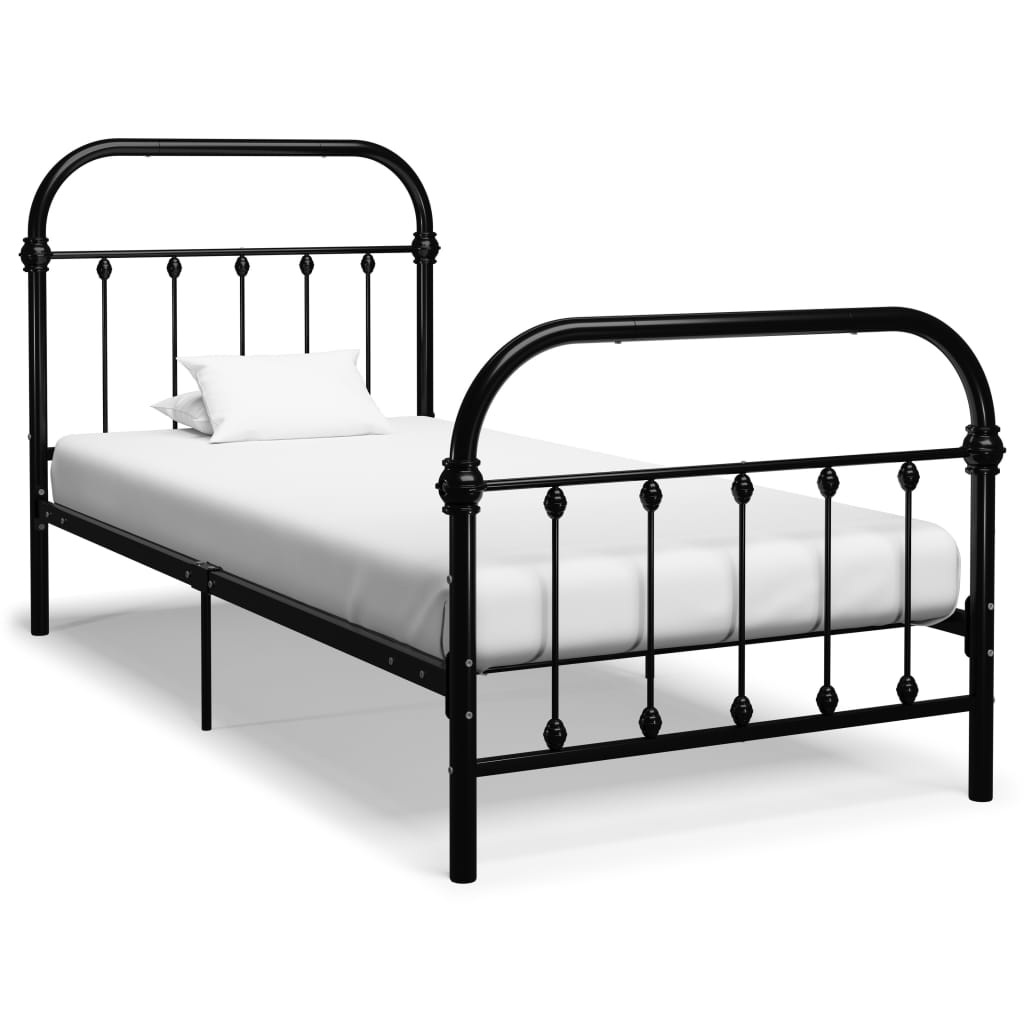 Bedframe metaal zwart 120x200 cm