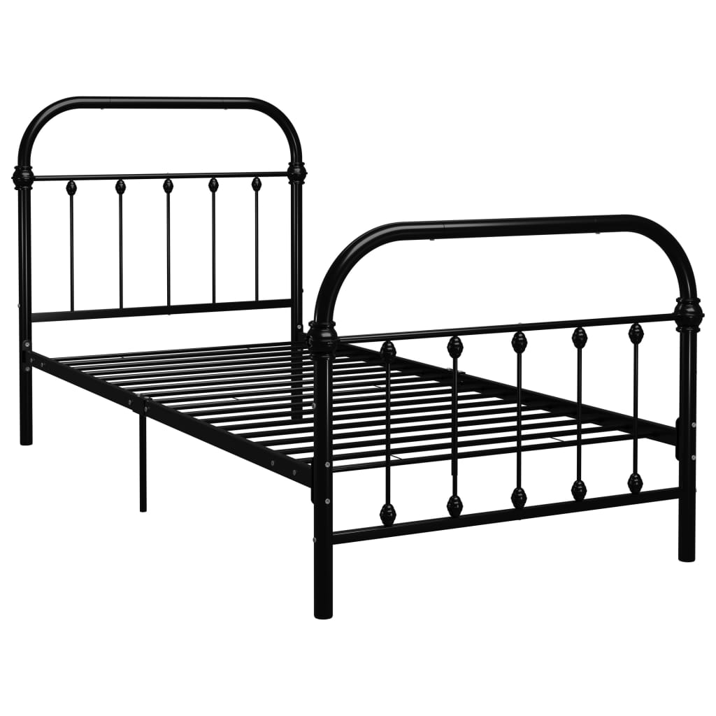 Bedframe metaal zwart 120x200 cm