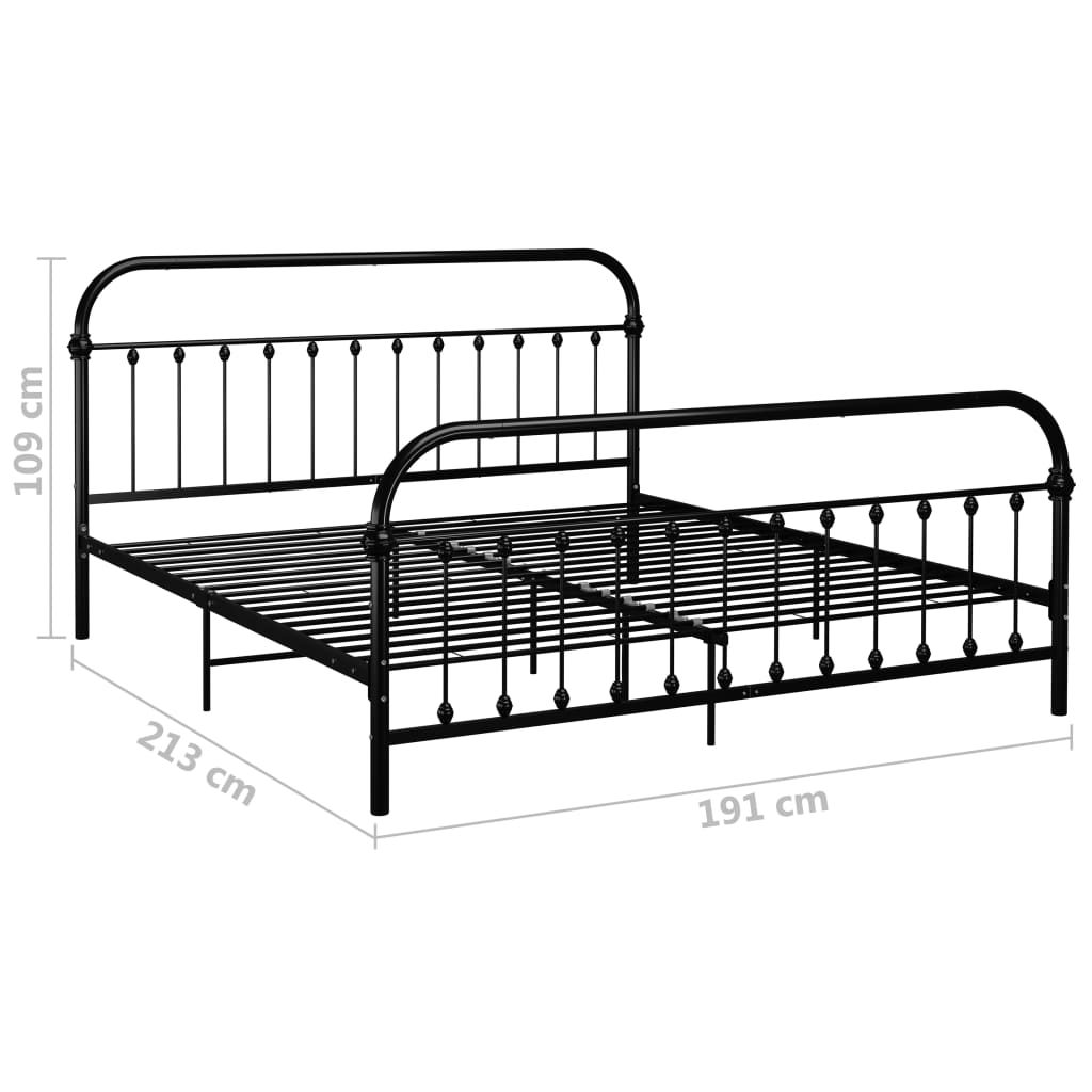 Bedframe metaal zwart 120x200 cm