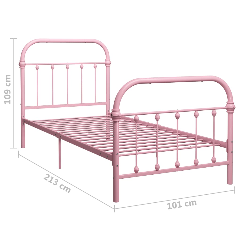 Bedframe metaal zwart 120x200 cm