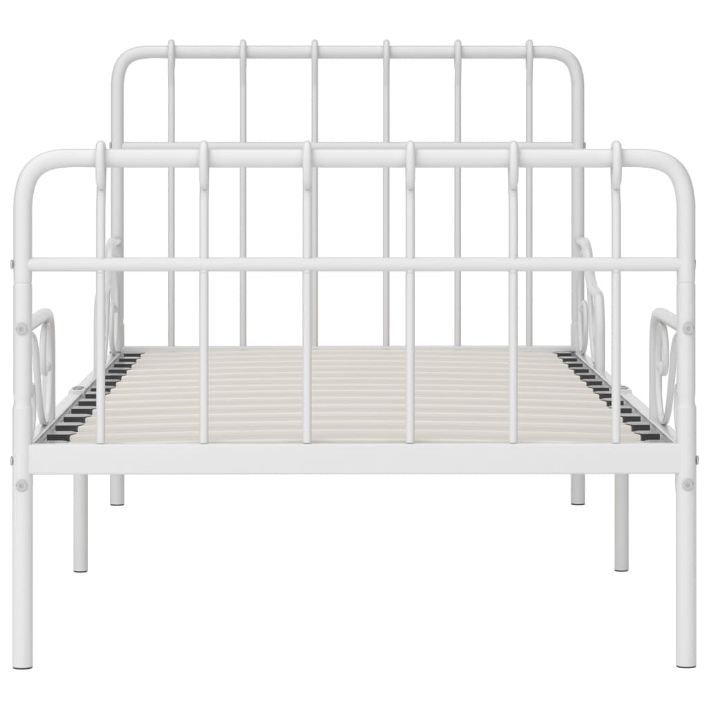 Bedframe met lattenbodem metaal wit 90x200 cm