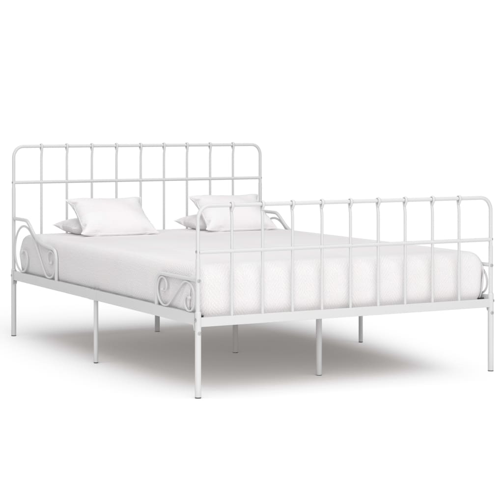 Bedframe met lattenbodem metaal wit 90x200 cm