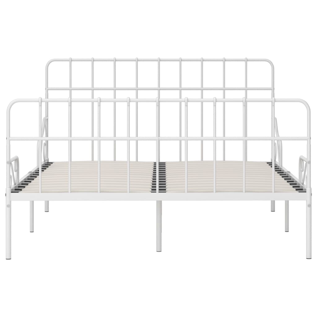 Bedframe met lattenbodem metaal wit 90x200 cm