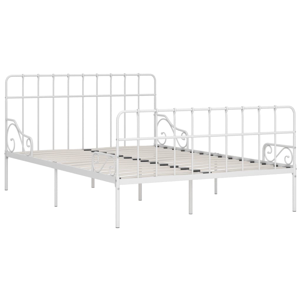 Bedframe met lattenbodem metaal wit 90x200 cm