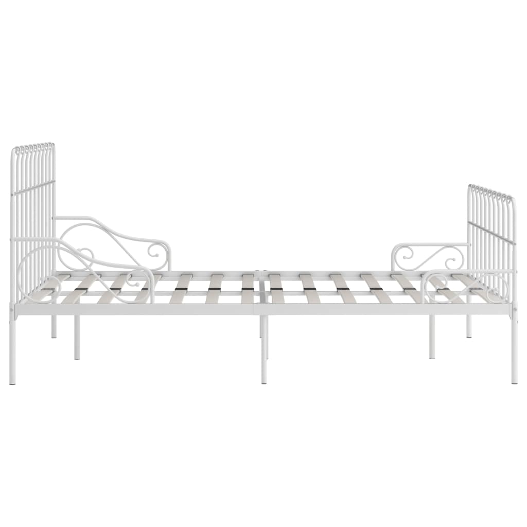 Bedframe met lattenbodem metaal wit 90x200 cm