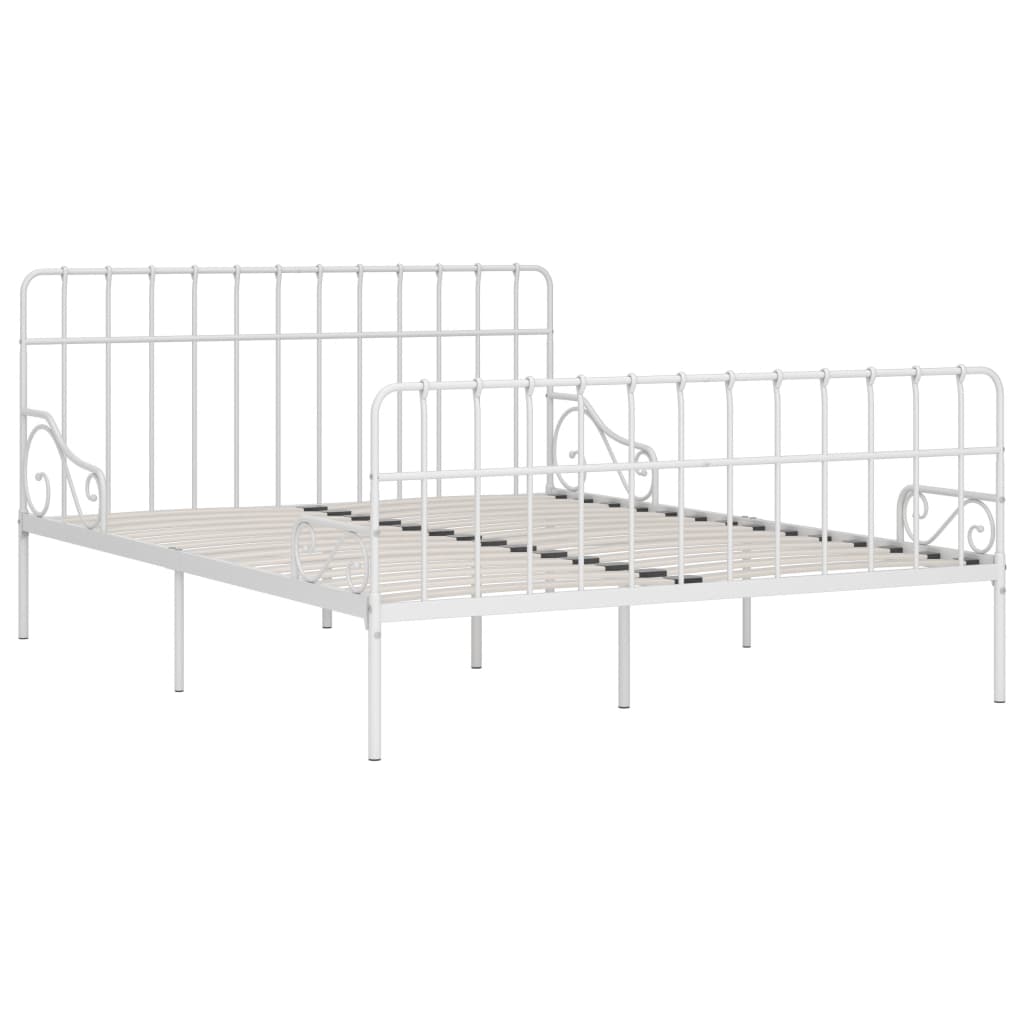 Bedframe met lattenbodem metaal wit 90x200 cm