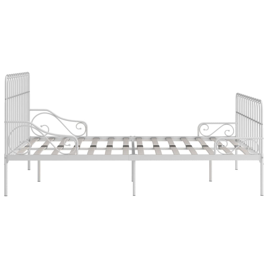 Bedframe met lattenbodem metaal wit 90x200 cm