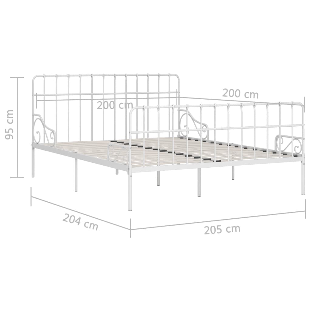 Bedframe met lattenbodem metaal wit 90x200 cm