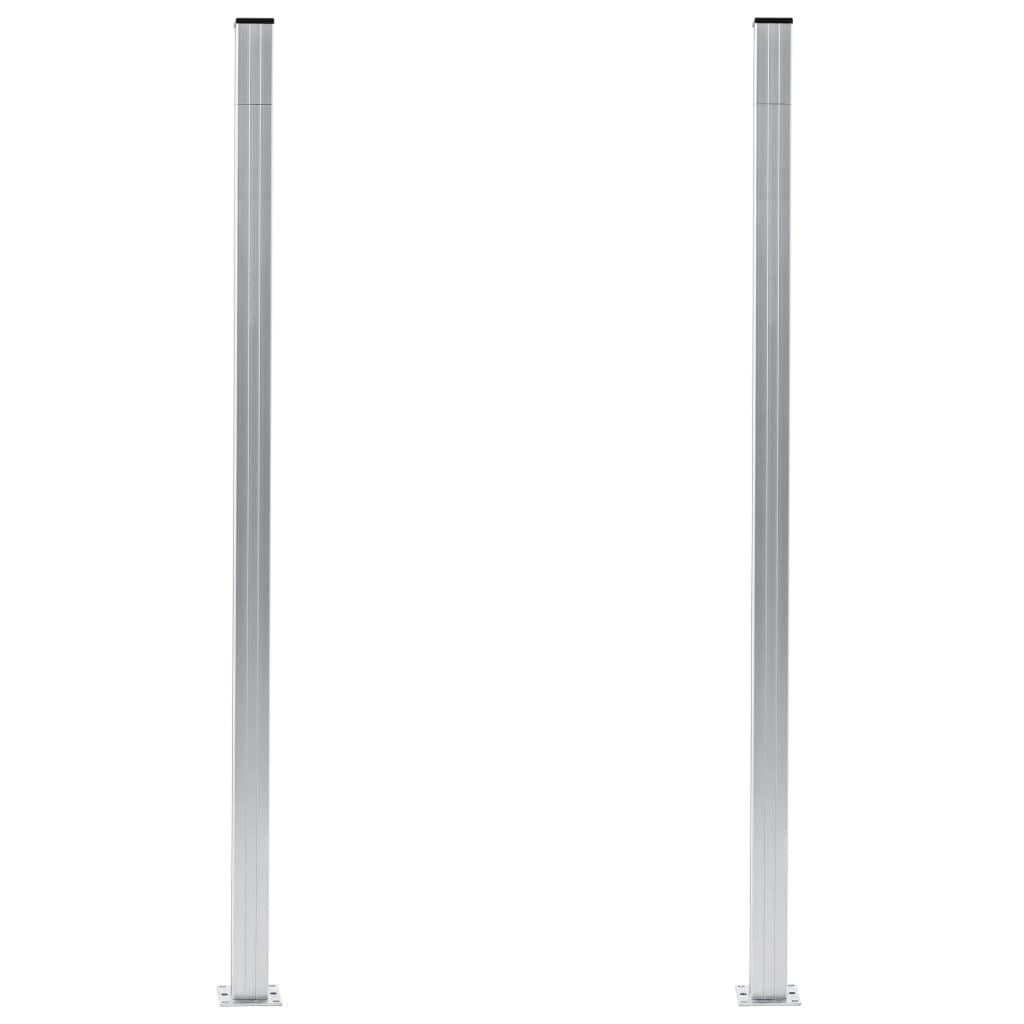 Schuttingpalen 3 st 185 cm aluminium