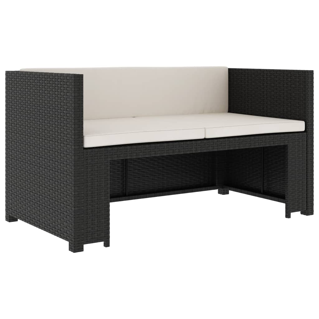 5-delige Loungeset met kussens poly rattan