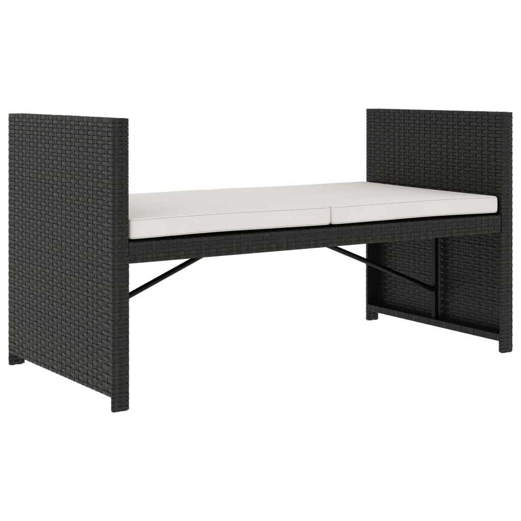 5-delige Loungeset met kussens poly rattan