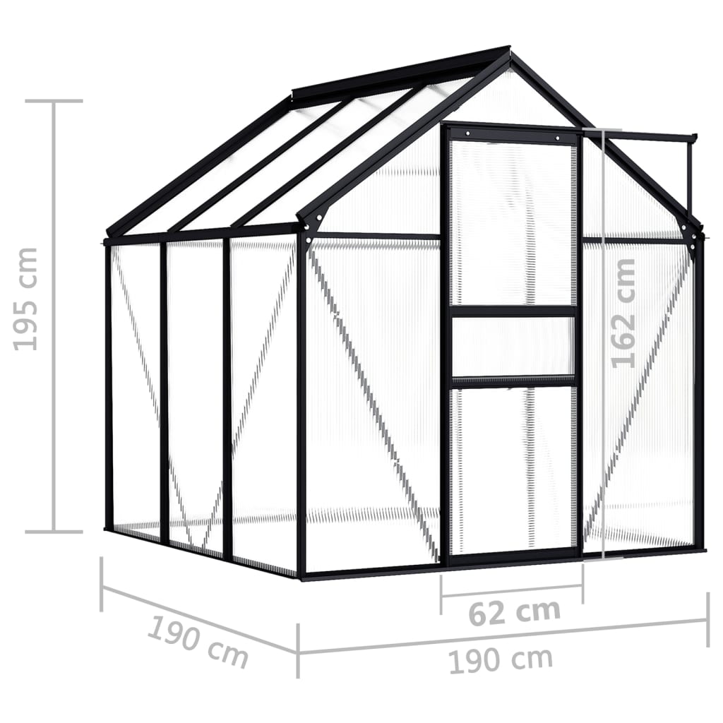 Tuinkas 5,89 m³ aluminium antracietkleurig