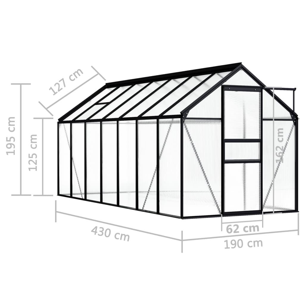 Tuinkas 5,89 m³ aluminium antracietkleurig