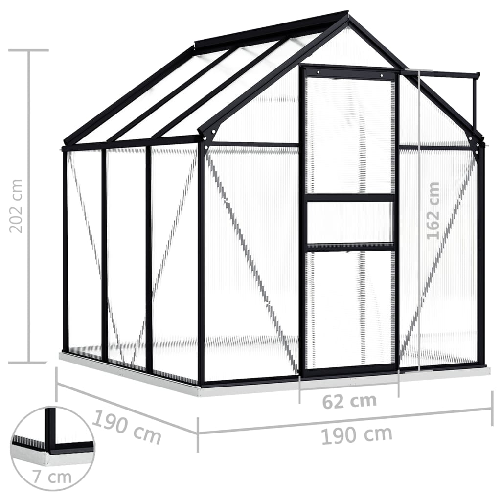 Tuinkas 1,33 m² aluminium antracietkleurig