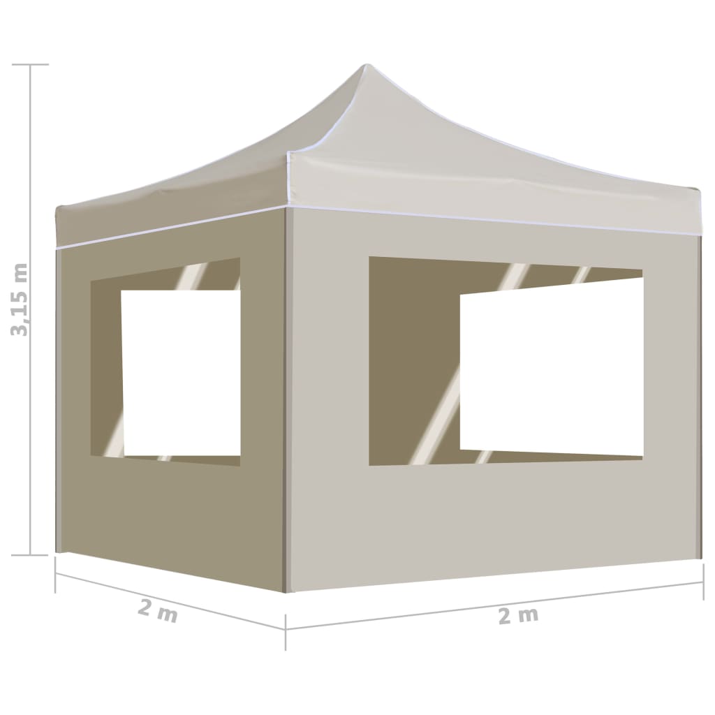 Partytent professioneel inklapbaar 2x2 m aluminium