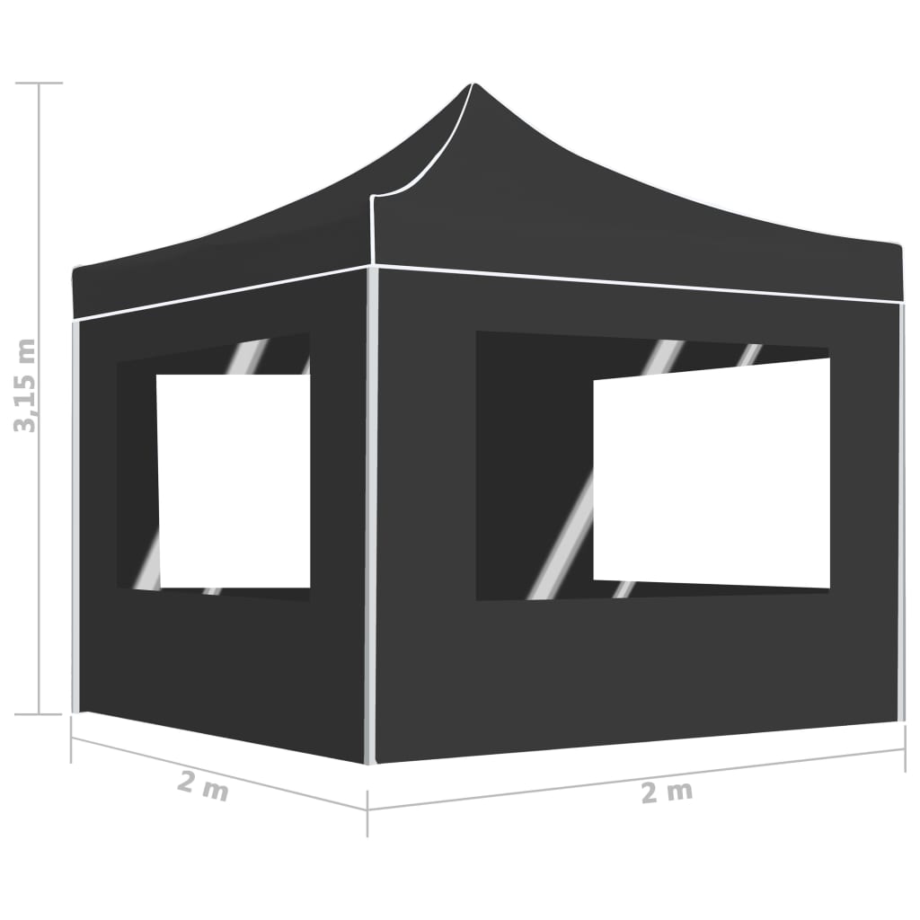 Partytent professioneel inklapbaar 2x2 m aluminium