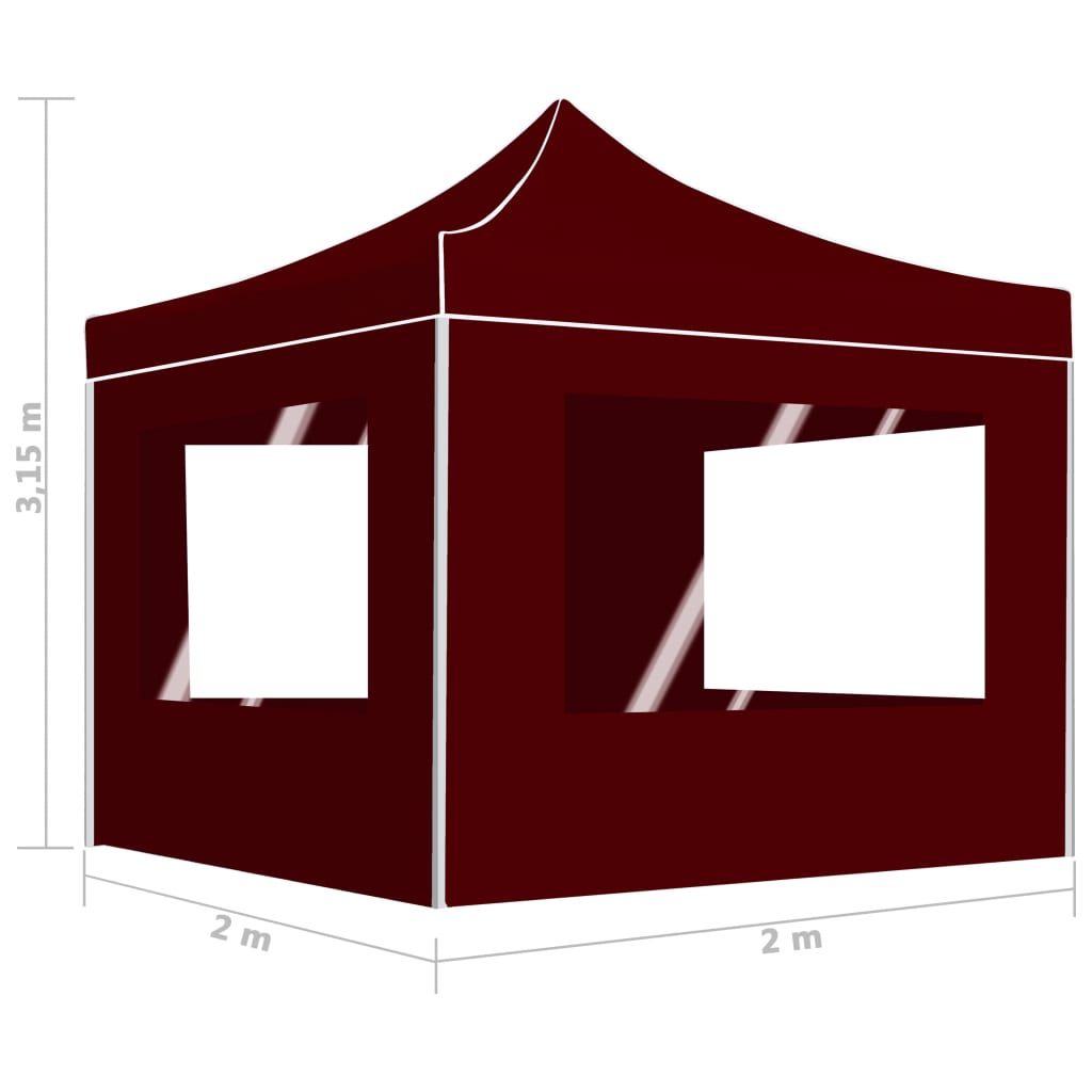 Partytent professioneel inklapbaar 2x2 m aluminium