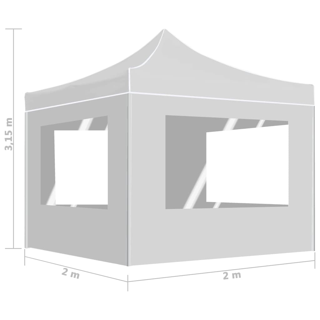 Partytent professioneel inklapbaar 2x2 m aluminium