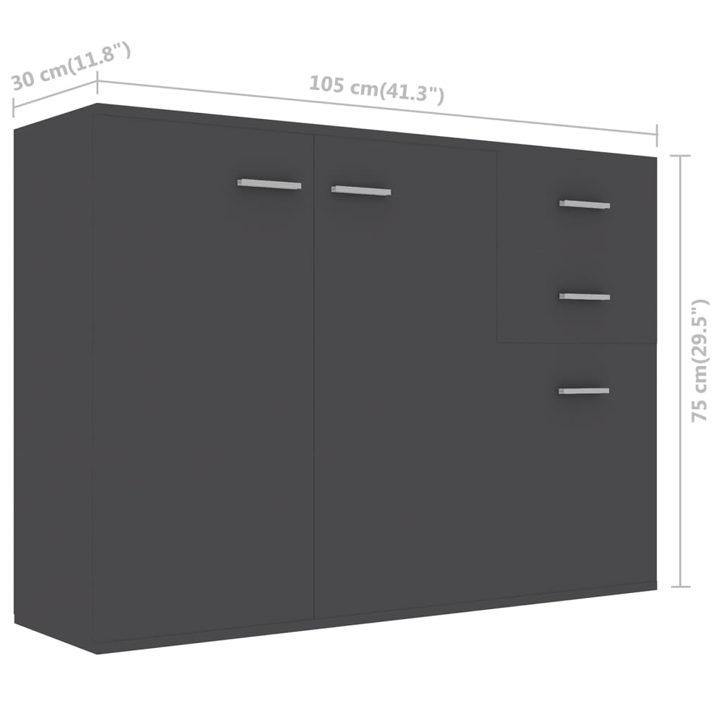 Dressoir 105x30x75 cm bewerkt hout eikenkleurig