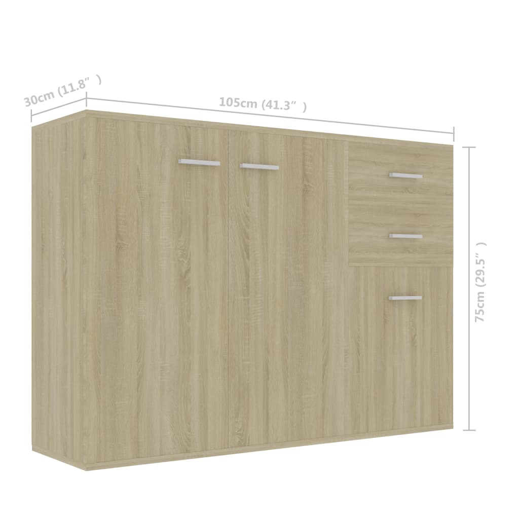 Dressoir 105x30x75 cm bewerkt hout