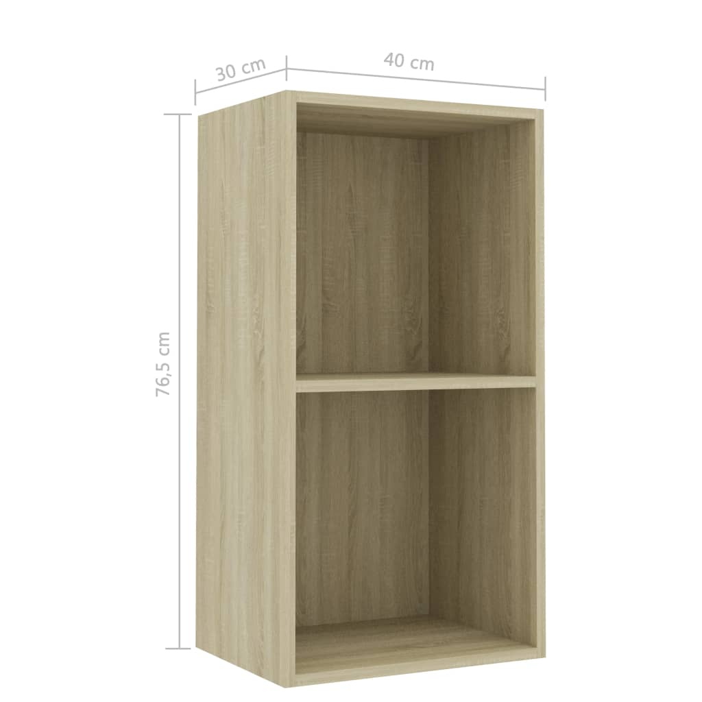 Boekenkast 60x30x189 cm bewerkt hout eikenkleurig