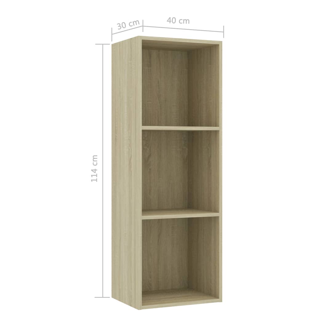 Boekenkast 60x30x189 cm bewerkt hout eikenkleurig