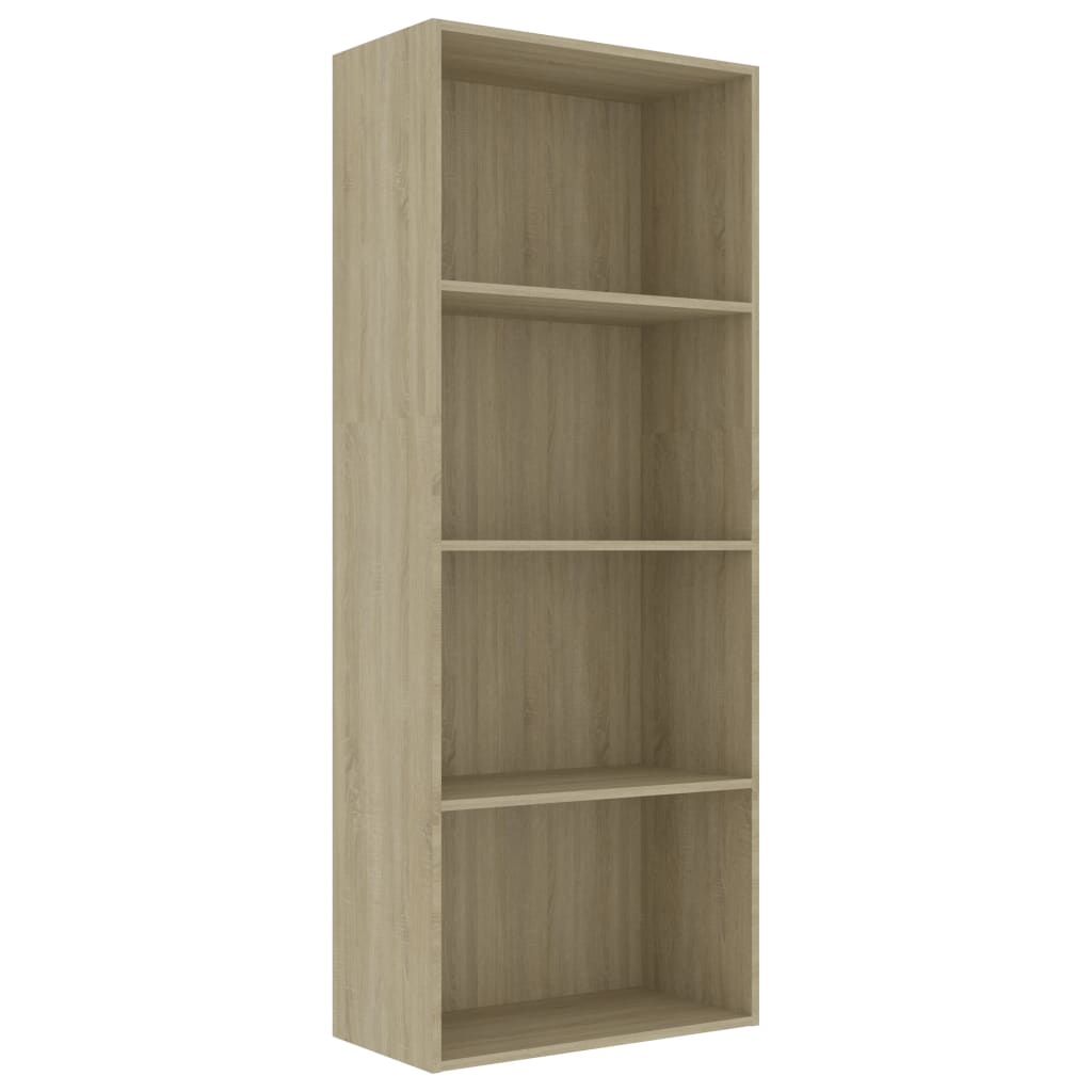 Boekenkast 60x30x189 cm bewerkt hout eikenkleurig