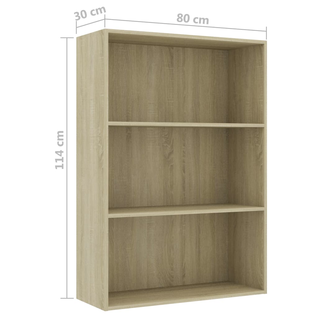 Boekenkast 60x30x189 cm bewerkt hout eikenkleurig