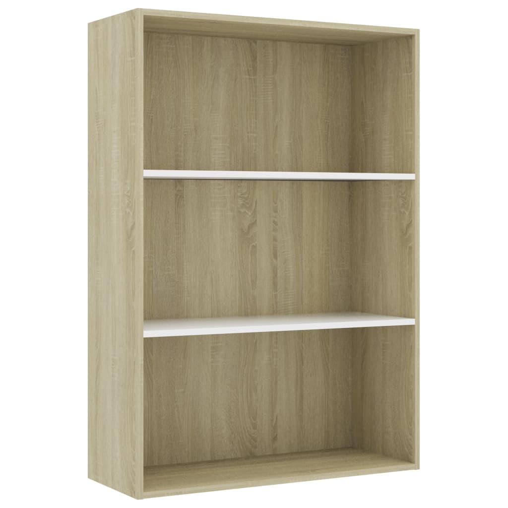 Boekenkast 60x30x189 cm bewerkt hout eikenkleurig