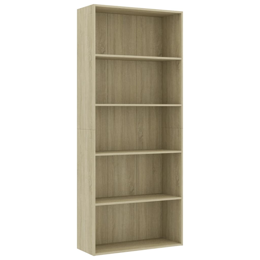 Boekenkast 60x30x189 cm bewerkt hout eikenkleurig