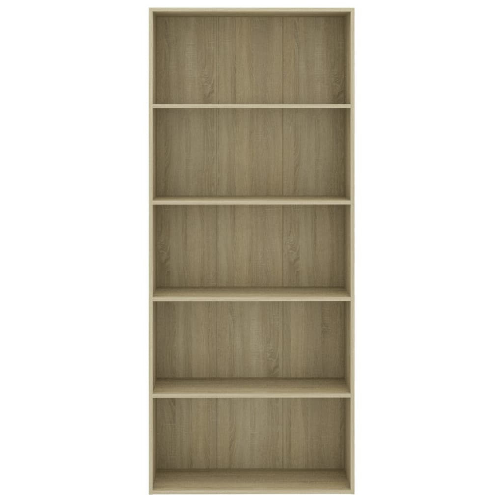 Boekenkast 60x30x189 cm bewerkt hout eikenkleurig