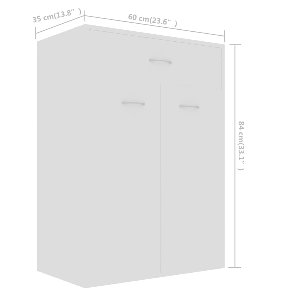 Schoenenkast 60x35x84 cm bewerkt hout eikenkleurig