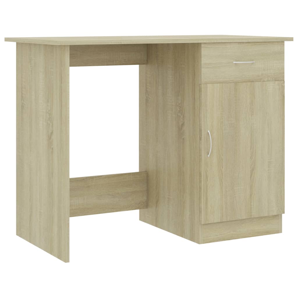 Bureau 100x50x76 cm bewerkt hout bruin eikenkleur