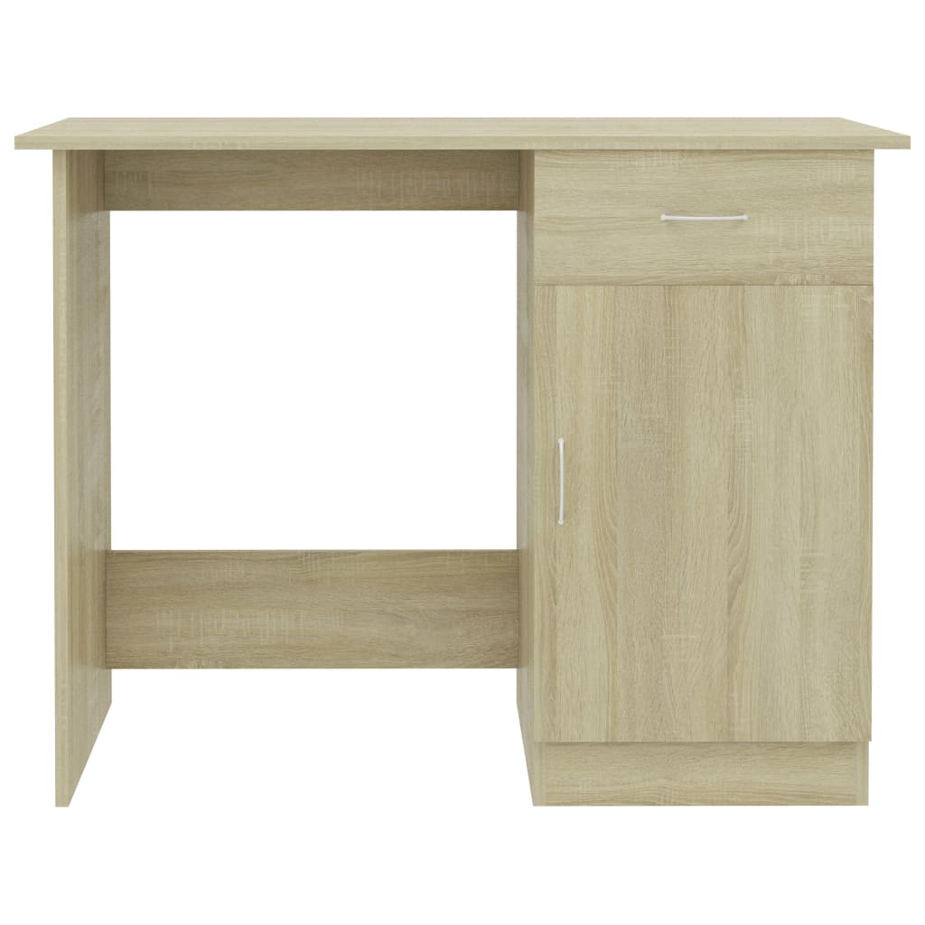 Bureau 100x50x76 cm bewerkt hout bruin eikenkleur