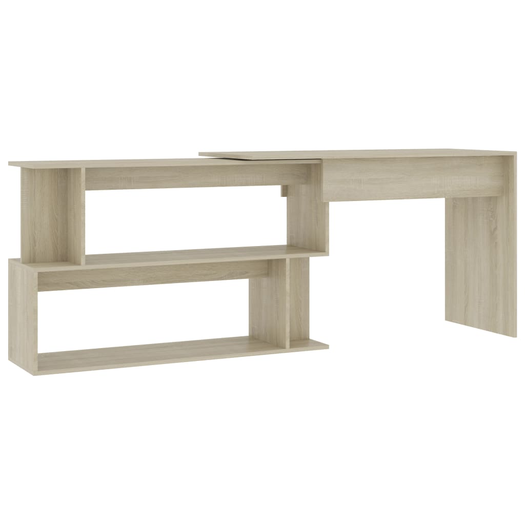 Hoekbureau 200x50x76 cm bewerkt hout eikenkleurig