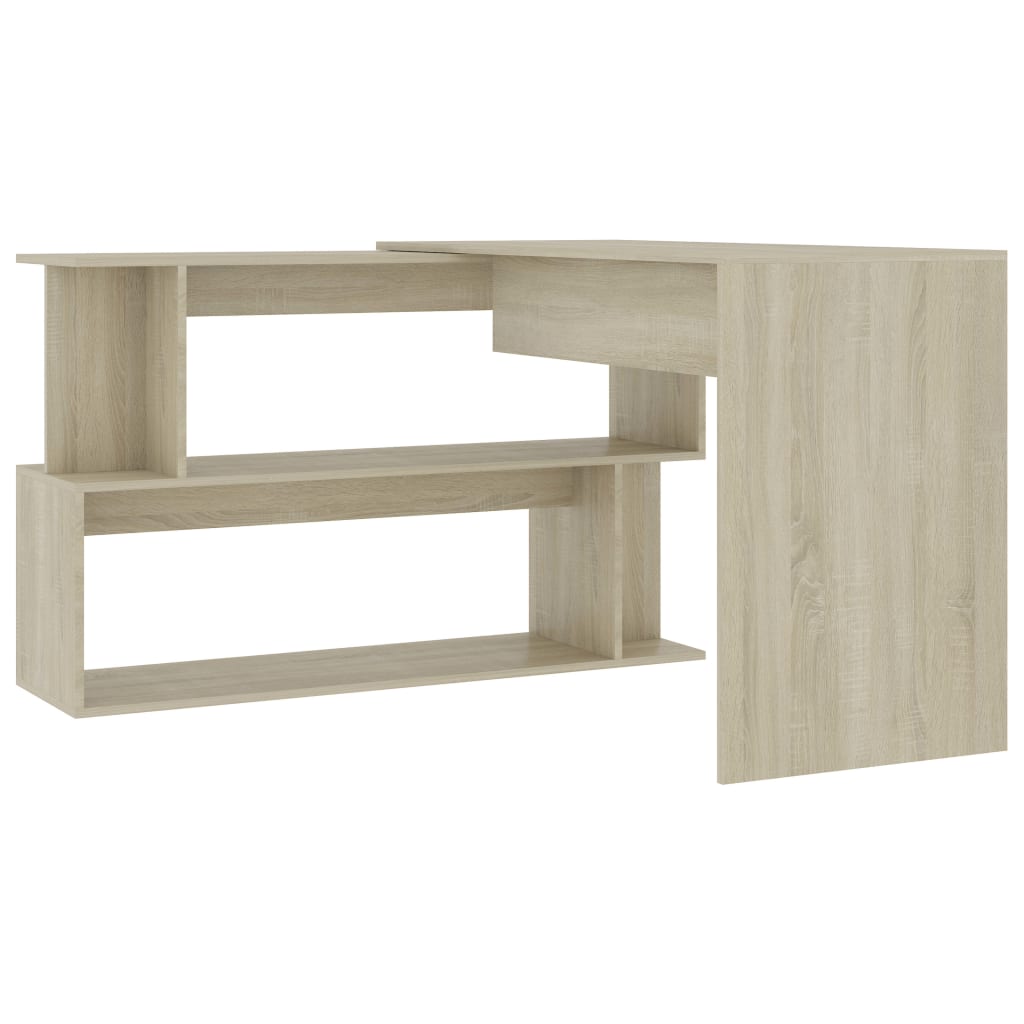 Hoekbureau 200x50x76 cm bewerkt hout eikenkleurig