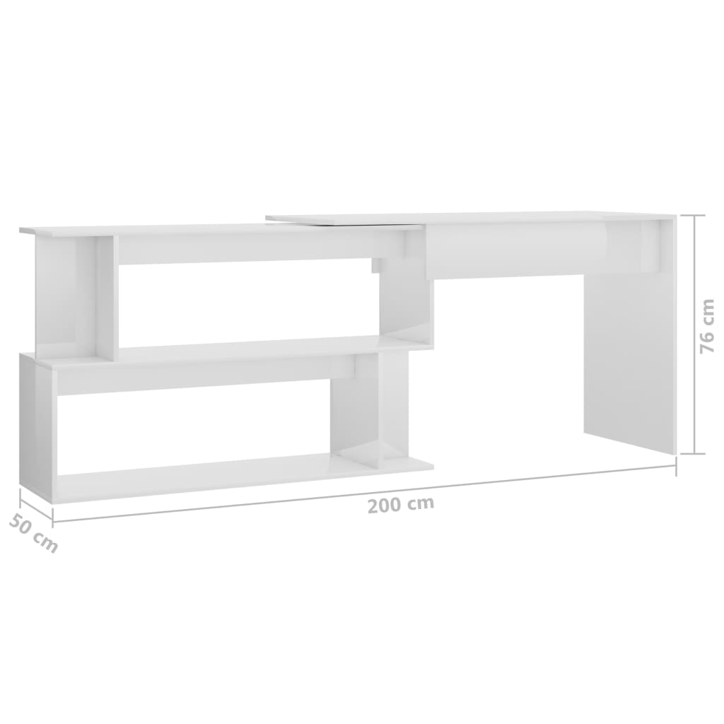 Hoekbureau 200x50x76 cm bewerkt hout eikenkleurig