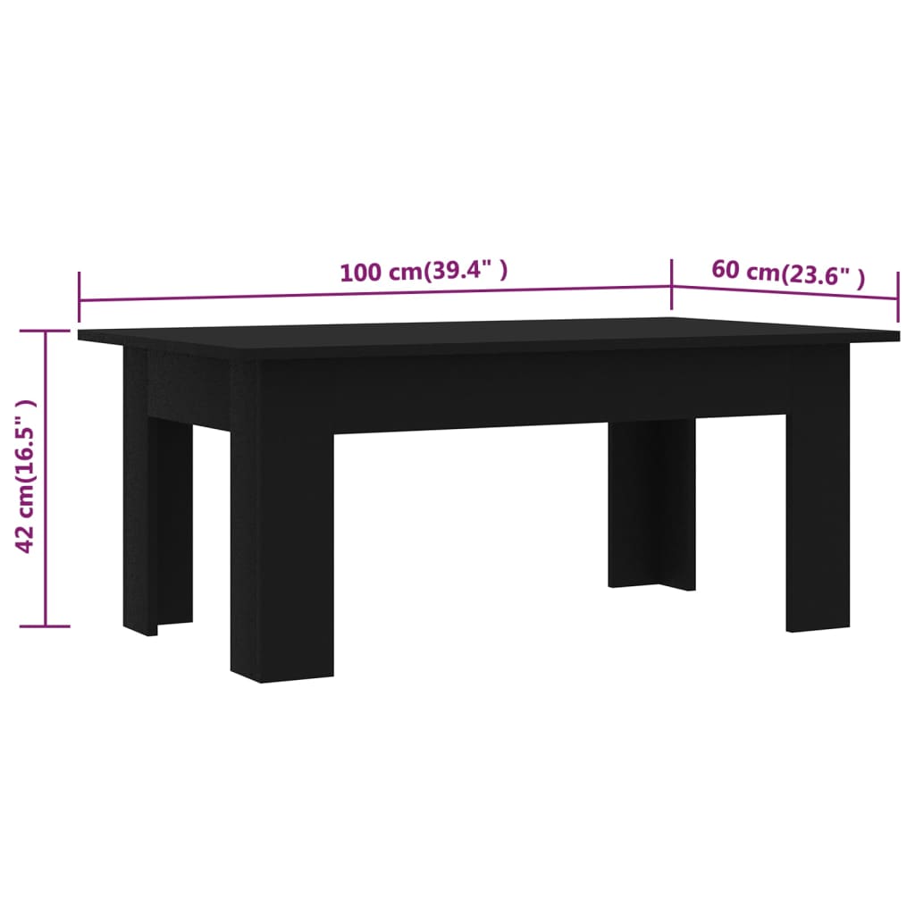 Salontafel 100x60x42 cm bewerkt hout