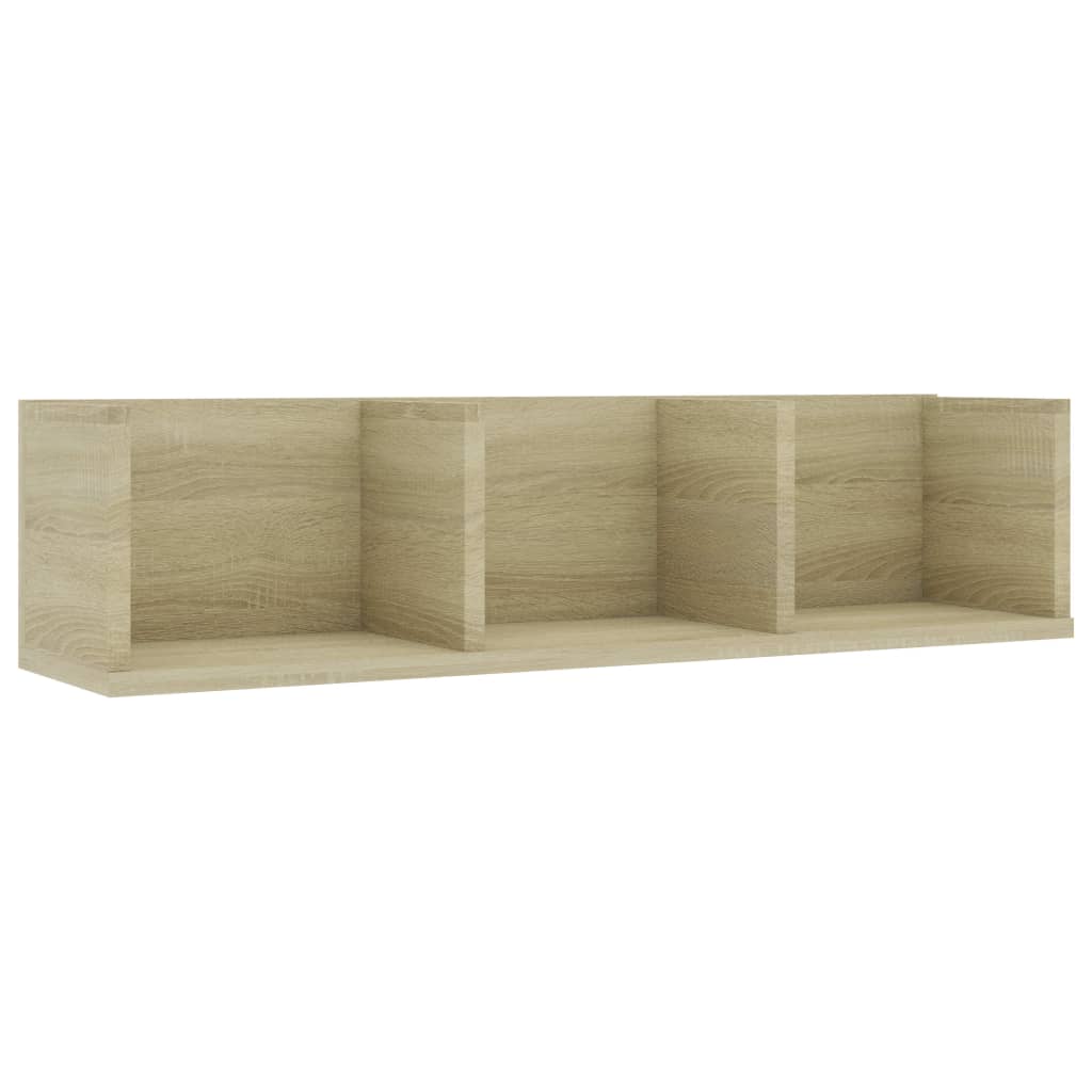 Cd-wandschap 75x18x18 cm bewerkt hout