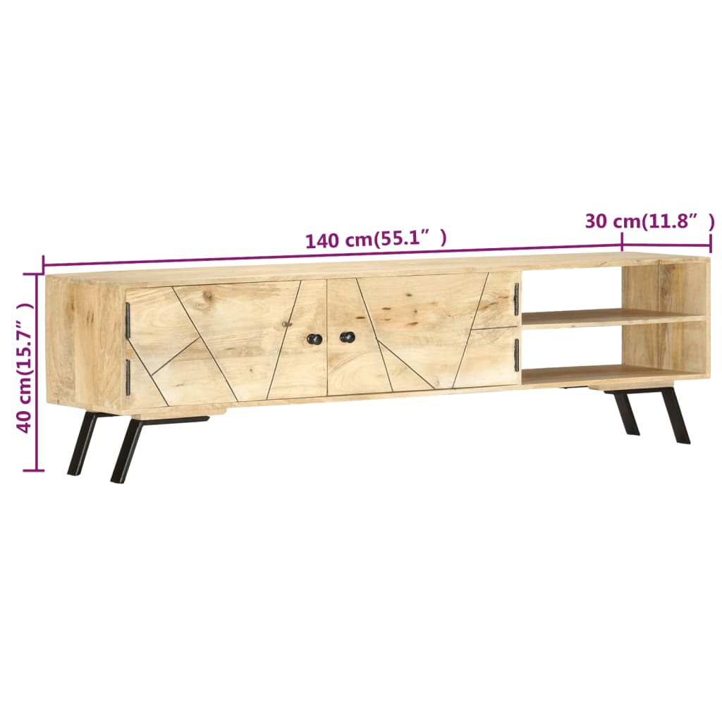 Tv-meubel 140x30x40 cm massief mangohout