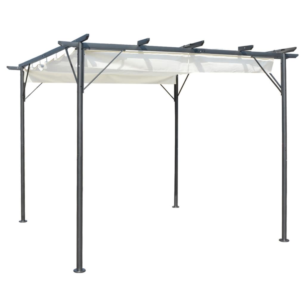 Pergola à toit rétractable 180 g/m² 3x3 m acier coloris anthracite