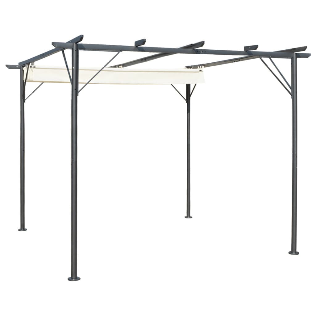 Pergola à toit rétractable 180 g/m² 3x3 m acier coloris anthracite