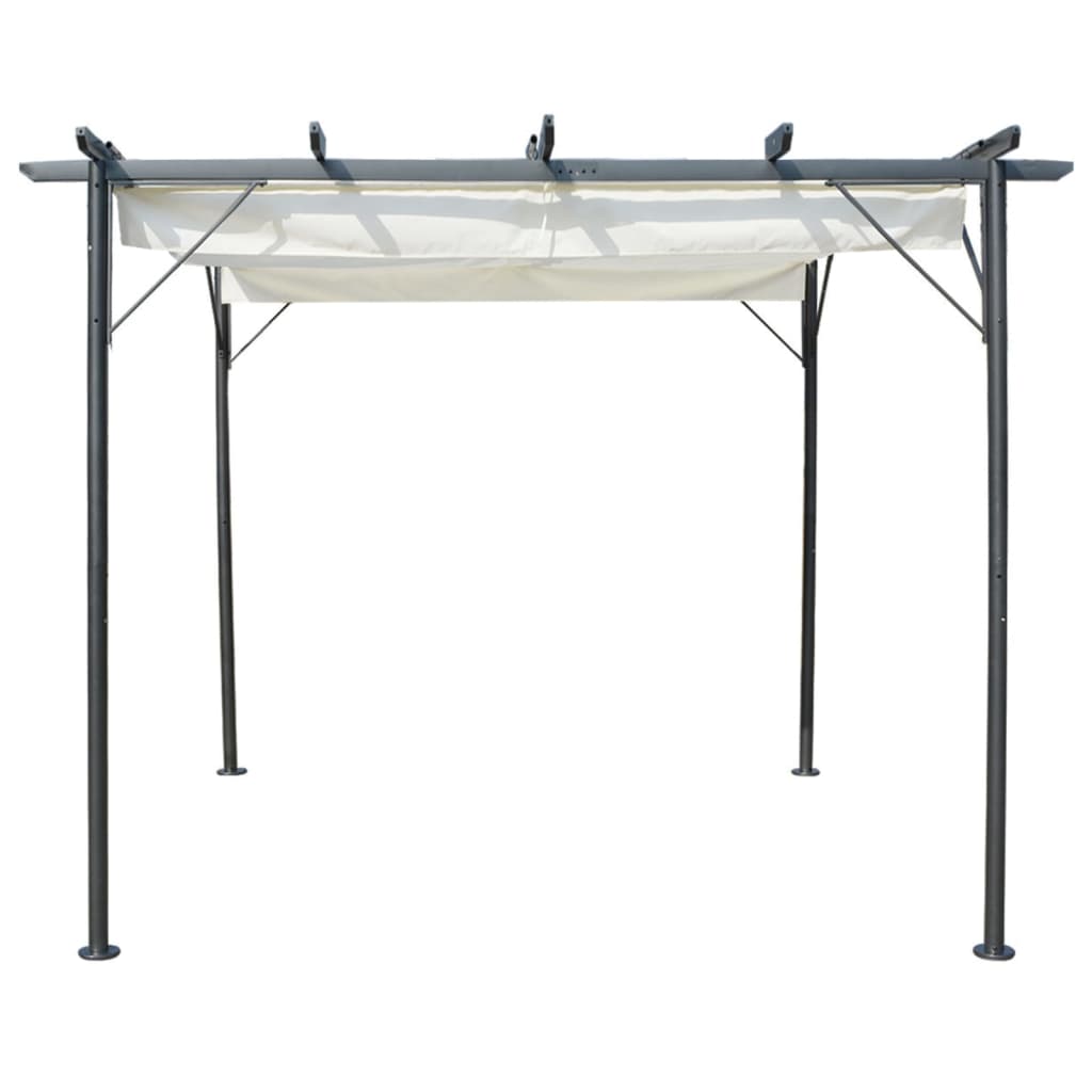 Pergola met uittrekbaar dak 180 g/m² 3x3 m staal antracietkleur