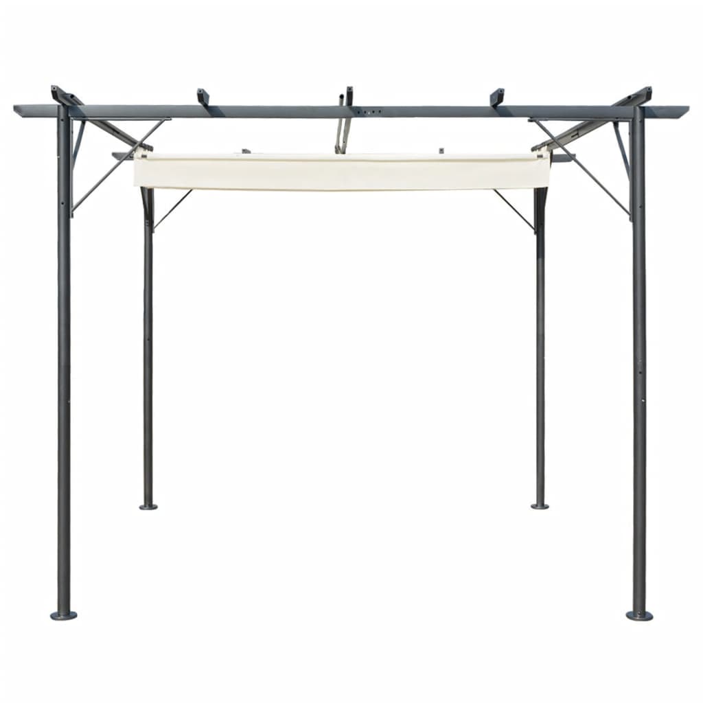 Pergola met uittrekbaar dak 180 g/m² 3x3 m staal antracietkleur